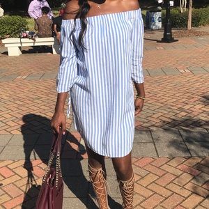 Old Navy Stripped Off Shoulder Dress